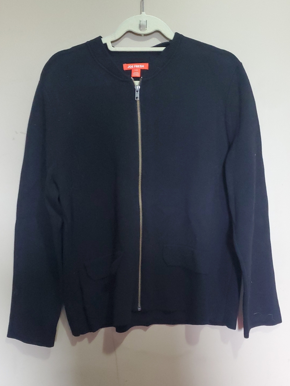 Joe Fresh Black Zip-Front Lightweight Jacket Size Large